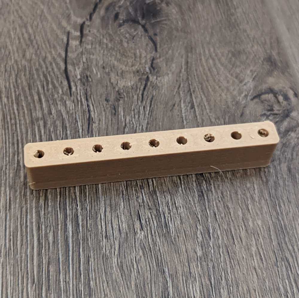 A photo of a print for determining the correct insert tolerance