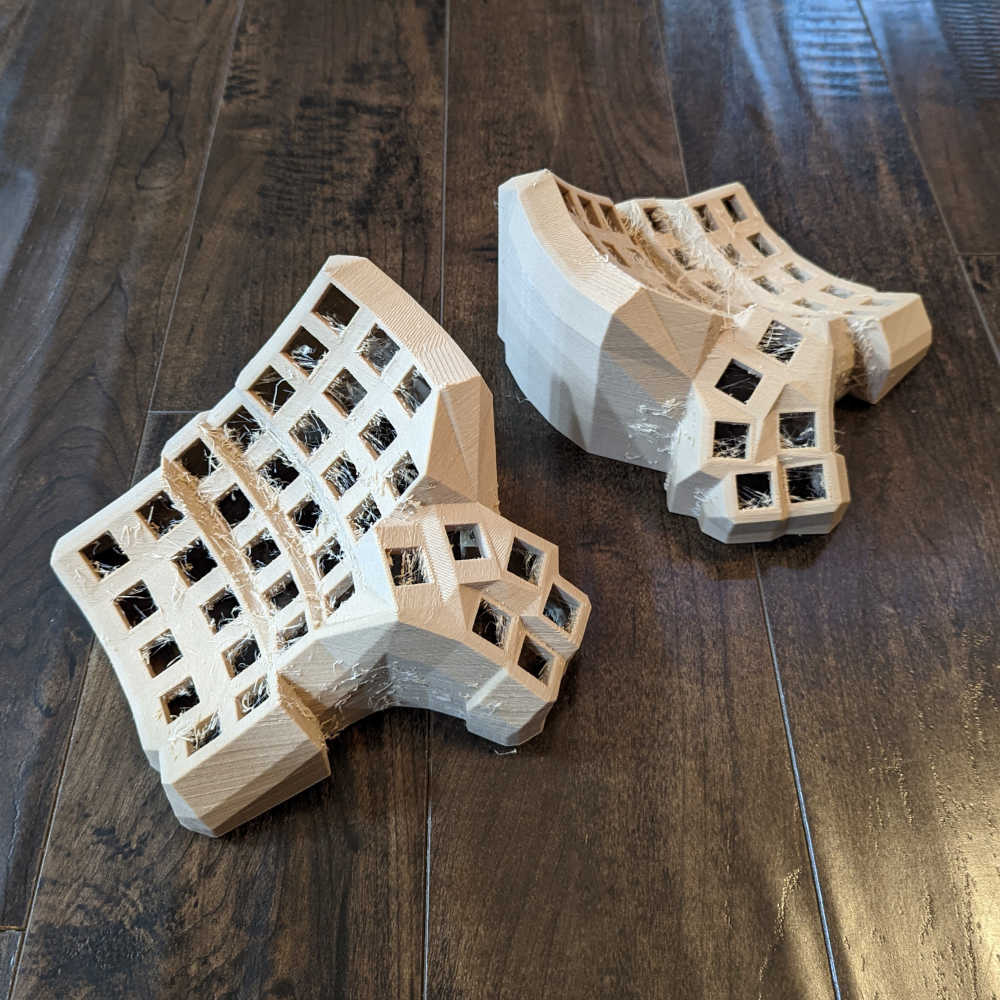 A picture of both halves of the keyboard