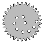 A gear with 30 teeth