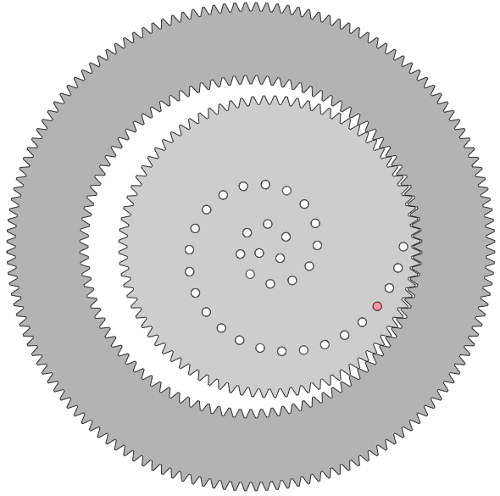 A ring gear with another gear inside it